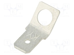 Terminal: flat; 6.3mm; 0.8mm; male; screw; brass; tinned; angled