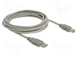 Cable; USB 2.0; USB A plug,USB B plug; 3m; grey; 24AWG,28AWG