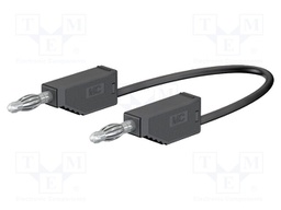 Test lead; PVC; 0.5m; black; 19A; 60VDC; Cond.cross sec: 1mm2; 30VAC