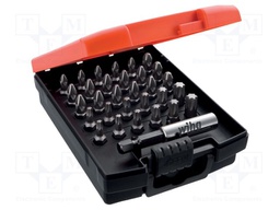 Screwdriver bits; Pcs: 31; Package: plastic case; Series: STANDARD
