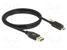 Cable; USB A plug,USB C plug; 1.5m; black; 24AWG,30AWG; 10Gbps