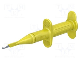 Clip-on probe; hook type; 3A; yellow; 1kV; 4mm; Overall len: 122mm
