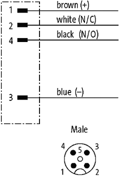 Cable: for sensors/automation; M12; PIN: 4; straight; 1m; plug; 4A