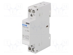 Contactor: 2-pole installation; NC + NO; 8VAC; 20A; DIN; CR20