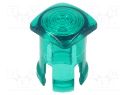 LED lens; square; green; lowprofile; 5mm
