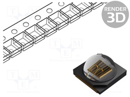 IR transmitter; 3535; 840-870nm; transparent; 1560mW; 140°; 1000mA