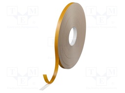 Tape: fixing; W: 15mm; L: 50m; D: 1.15mm; V: double-sided; acrylic