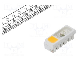 Programmable LED; SMD; RGBW; 5x1.8x1.6mm; 120°; 12mA; Front: flat