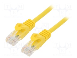 Patch cord; U/UTP; 6; stranded; CCA; PVC; yellow; Len: 0.5m; 26AWG