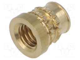 Threaded insert; brass; M5; BN: 37901; L: 6.6mm; MULTISERT®