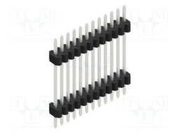 Connector: pin strips; pin header; male; PIN: 12; 1.27mm; THT; 1x12