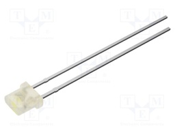 LED; white; 750mcd; 115°; Front: flat; 6500K; 2x4x4.1mm; tower; THT