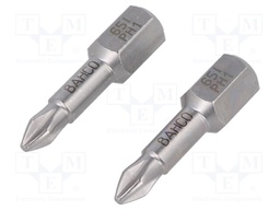 Screwdriver bit; Phillips; PH1; Overall len: 25mm; 2pcs; Torsion