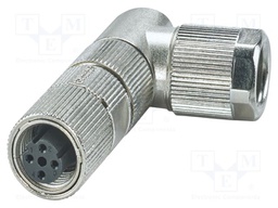 Connector: M12; plug; PIN: 4; 48V; angled; IP65; crimped; D code; 4A