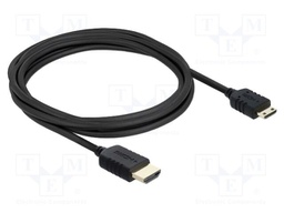 Cable; HDMI plug,mini HDMI plug; Len: 3m; black; 30AWG; 48Gbps