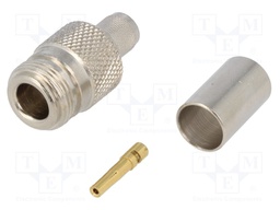 Plug; N; female; straight; 50Ω; CNT400; crimped; for cable; teflon