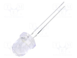 LED; 8mm; white cold; 30°; Front: convex; Pitch: 2.54mm; 5500-8500K