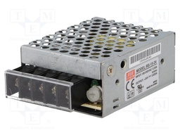Power supply: switched-mode; modular; 15W; 24VDC; 62.5x51x28mm