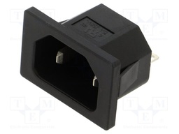 Connector: AC supply; socket; male; 10A; 250VAC; IEC 60320; C14 (E)