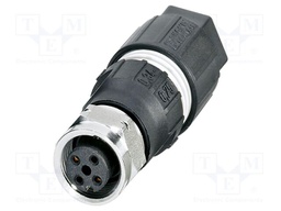 Connector: M12; plug; PIN: 4; 250V; straight; IP65; IDC; A code; 4A