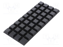 Self-adhesive foot; H: 7.6mm; black; polyurethane