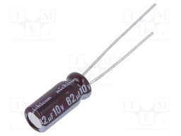 Capacitor: electrolytic; low impedance; THT; 82uF; 10VDC; Ø5x11mm