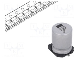 Capacitor: electrolytic; SMD; 100uF; 63VDC; 10x10x14mm; ±20%; 3000h