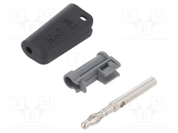 Plug; 4mm banana; 19A; black; nickel plated; Mounting: on cable