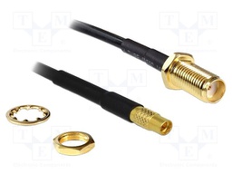 Cable; 200mm; MMCX female,SMA female; black; Øcable: 2.8mm; 50Ω
