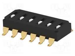 Switch: DIP-SWITCH; Poles number: 6; OFF-ON; 0.025A/24VDC; Pos: 2