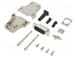 D-Sub; PIN: 15; male; shielded,with strain relief; straight