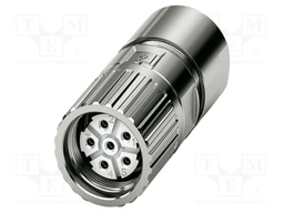 Connector: M23; plug; PIN: 6; crimped; straight; M23 PRO; 30A; 630V