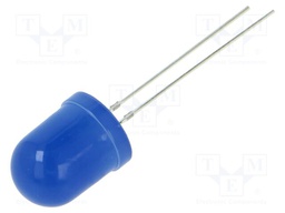 LED; blue; 10mm; 220mcd; 180°; Front: convex; 3÷5VDC; No.of term: 2