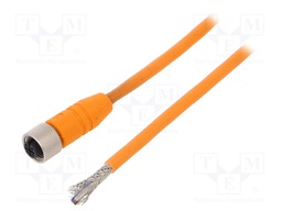 Connection lead; M12; PIN: 4; straight; 5m; plug; 240VAC; 4A; IP67