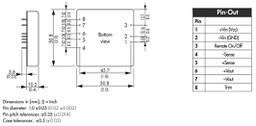 Converter: DC/DC; 60W; Uin: 18÷36V; 12VDC; Iout: 5000mA; 2"x2"; 60g