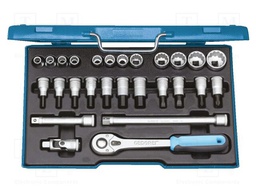 Wrench-set; 12-angles,rattle,socket spanner; 1/2"; 27pcs.