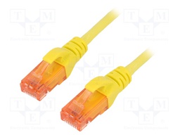 Patch cord; U/UTP; 6; stranded; Cu; LSZH; yellow; 10m; 26AWG