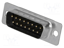 D-Sub; PIN: 15; plug; male; stamped and formed contacts; soldering