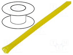 Braid; polyester; 3÷7,nom.4mm; yellow; Package: 100m