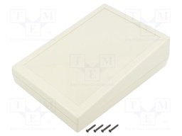 Enclosure: desktop; X: 134mm; Y: 189mm; Z: 54.6mm; ABS; light grey