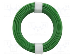 Wire; stranded; Cu; 1x0,14mm2; PVC; green; 60V; -10÷85°C; 10m