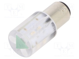 Indicator: LED; BA15D,T20; green; plastic; 24VAC; 24VDC; -20÷60°C