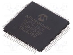 DsPIC microcontroller; SRAM: 16kB; Memory: 128kB; TQFP80; 3÷3.6VDC