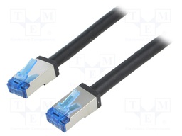 Patch cord; S/FTP; 6a; stranded; Cu; PE; black; 2m; 26AWG