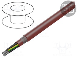 Wire; SiHF-C-Si; Cu; stranded; 7G2,5mm2; silicone; brown-red