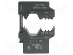 Crimping jaws; coaxial connectors