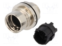 Connector: circular; socket; male; PIN: 22; w/o contacts; 2A; brass