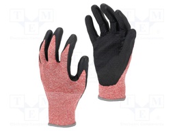 Protective gloves; Size: 10,XL; pink-black; nitryl,polyester
