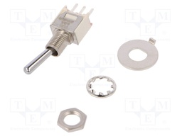 Switch: toggle; Pos: 2; SPDT; ON-ON; 0.02A/20VAC; 0.02A/20VDC