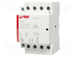 Contactor: 4-pole installation; 40A; 24VAC; NC x2 + NO x2; IP20